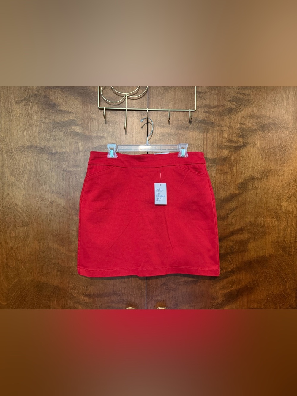 Croft & Barrow Effortless Stretch Mid Rise Skort Womens 12 Regular Red Cotton